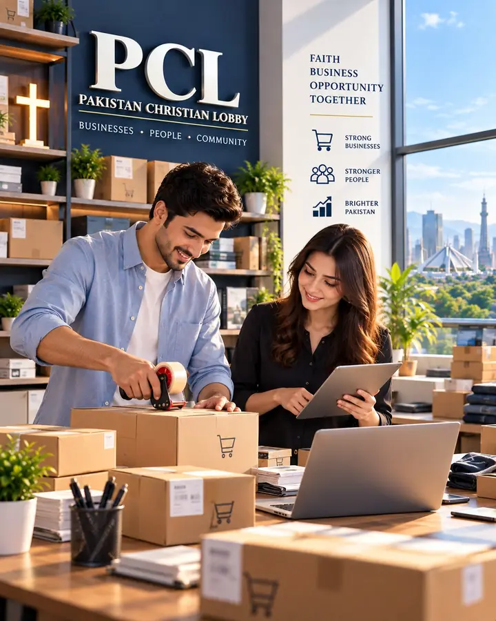 Entrepreneurs packing online orders