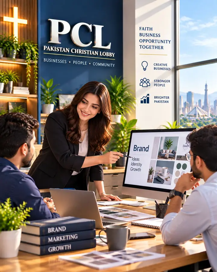 Marketing consultant presenting a brand