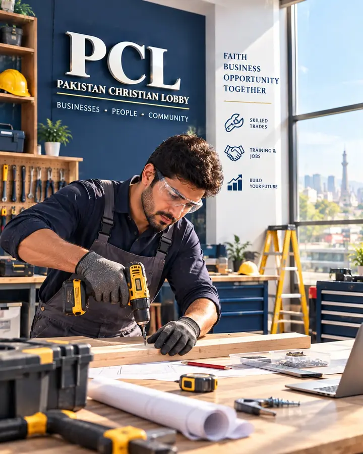 Craftsman working in a workshop